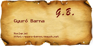 Gyuró Barna névjegykártya